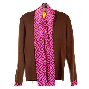 Pussy bow Tory Burch tie silk and wool combo top